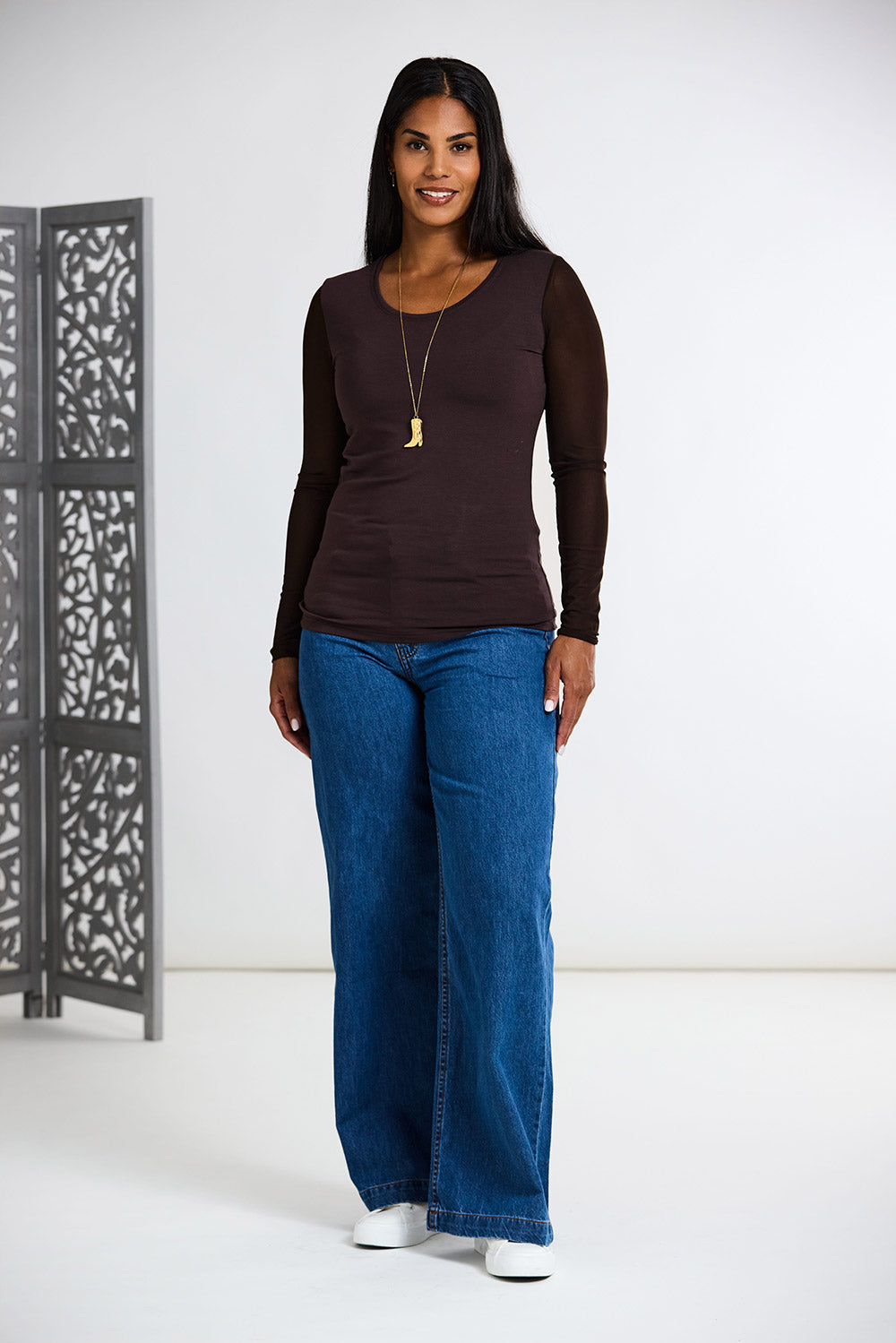 Peruzzi Mesh Sleeve Top