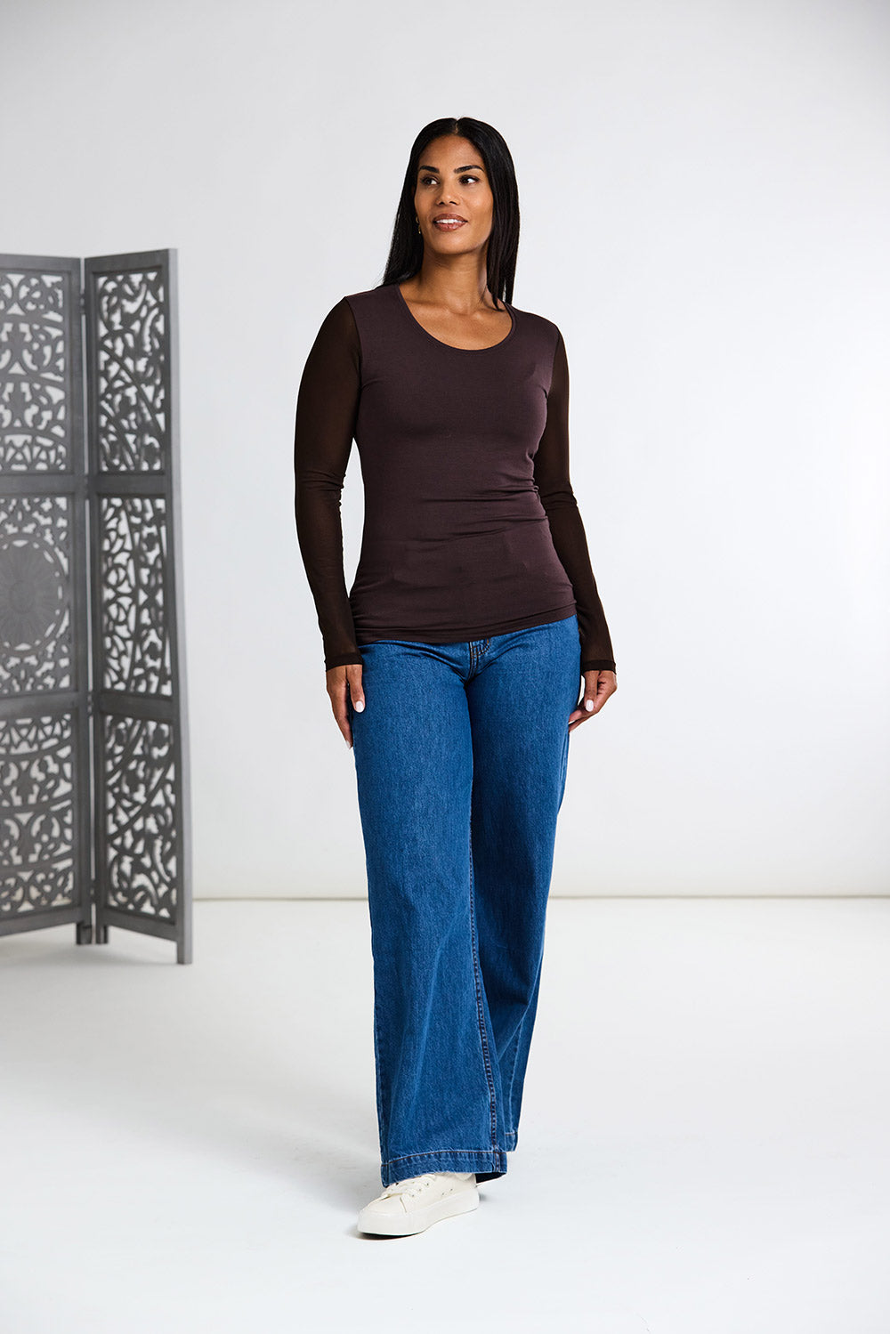 Peruzzi Mesh Sleeve Top