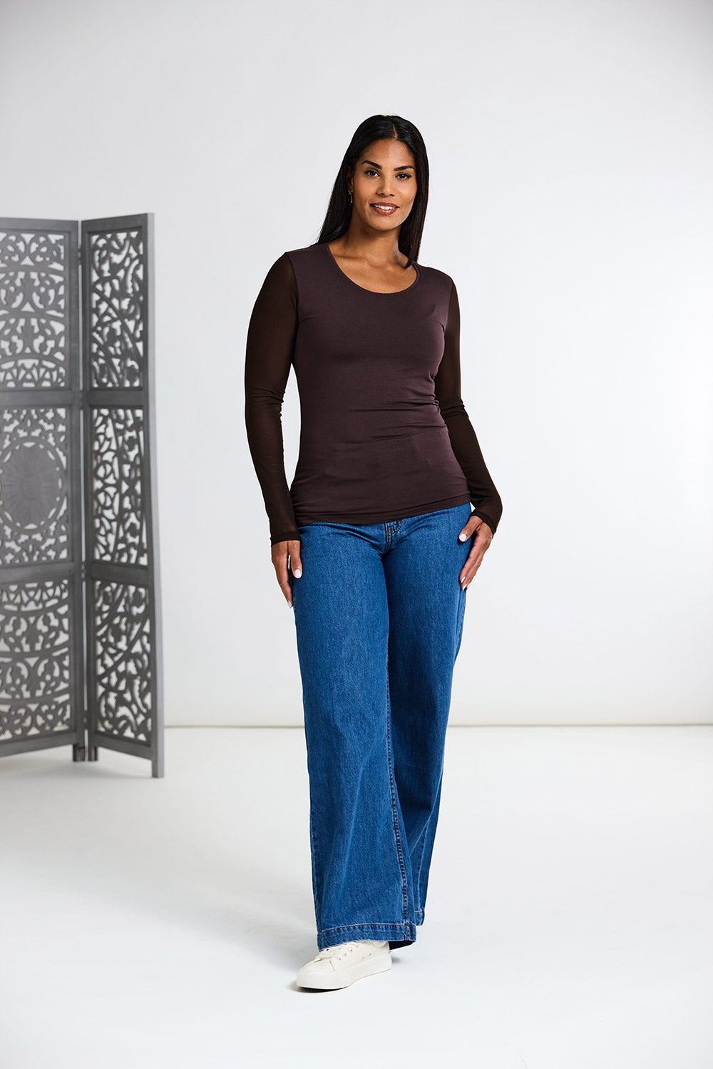 Peruzzi Mesh Sleeve Top