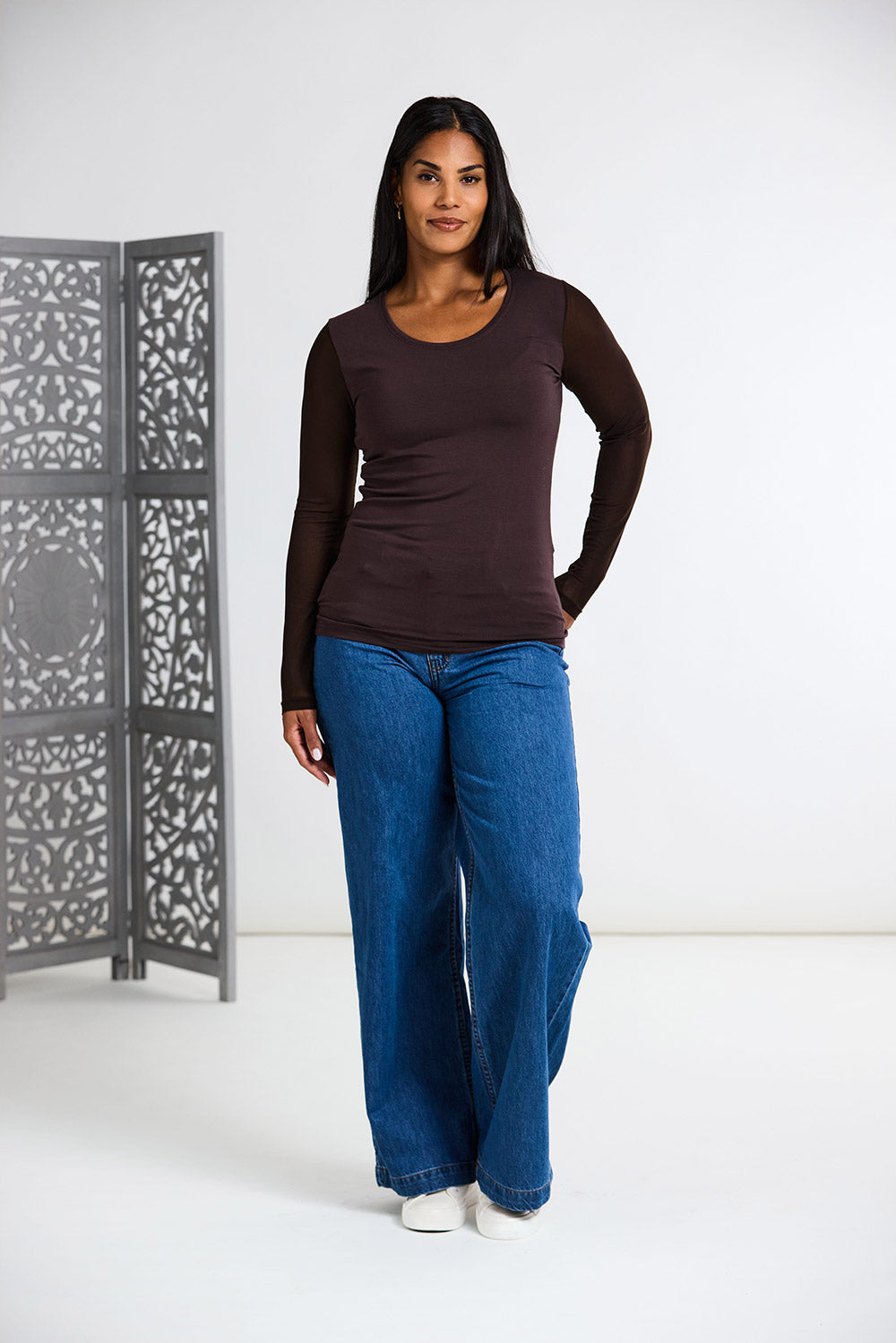 Peruzzi Mesh Sleeve Top