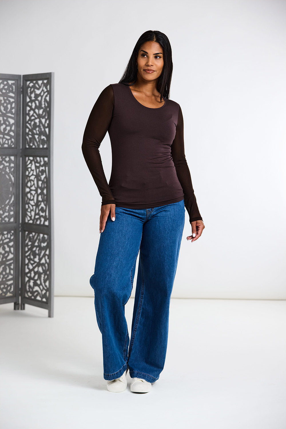 Peruzzi Mesh Sleeve Top