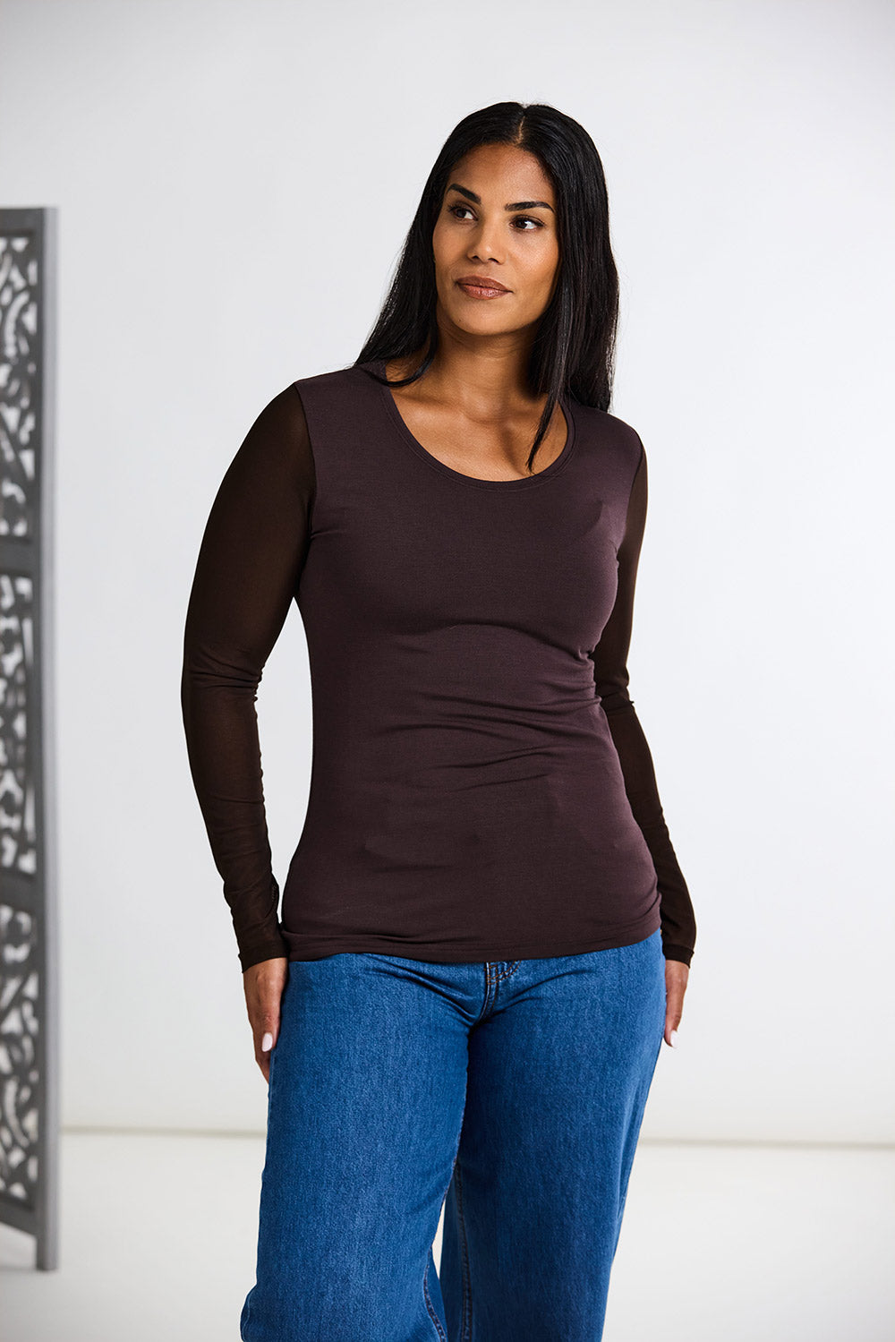 Peruzzi Mesh Sleeve Top