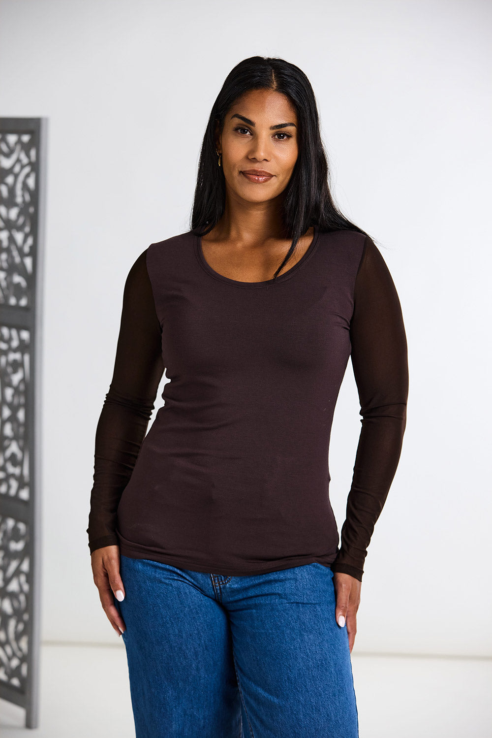 Peruzzi Mesh Sleeve Top