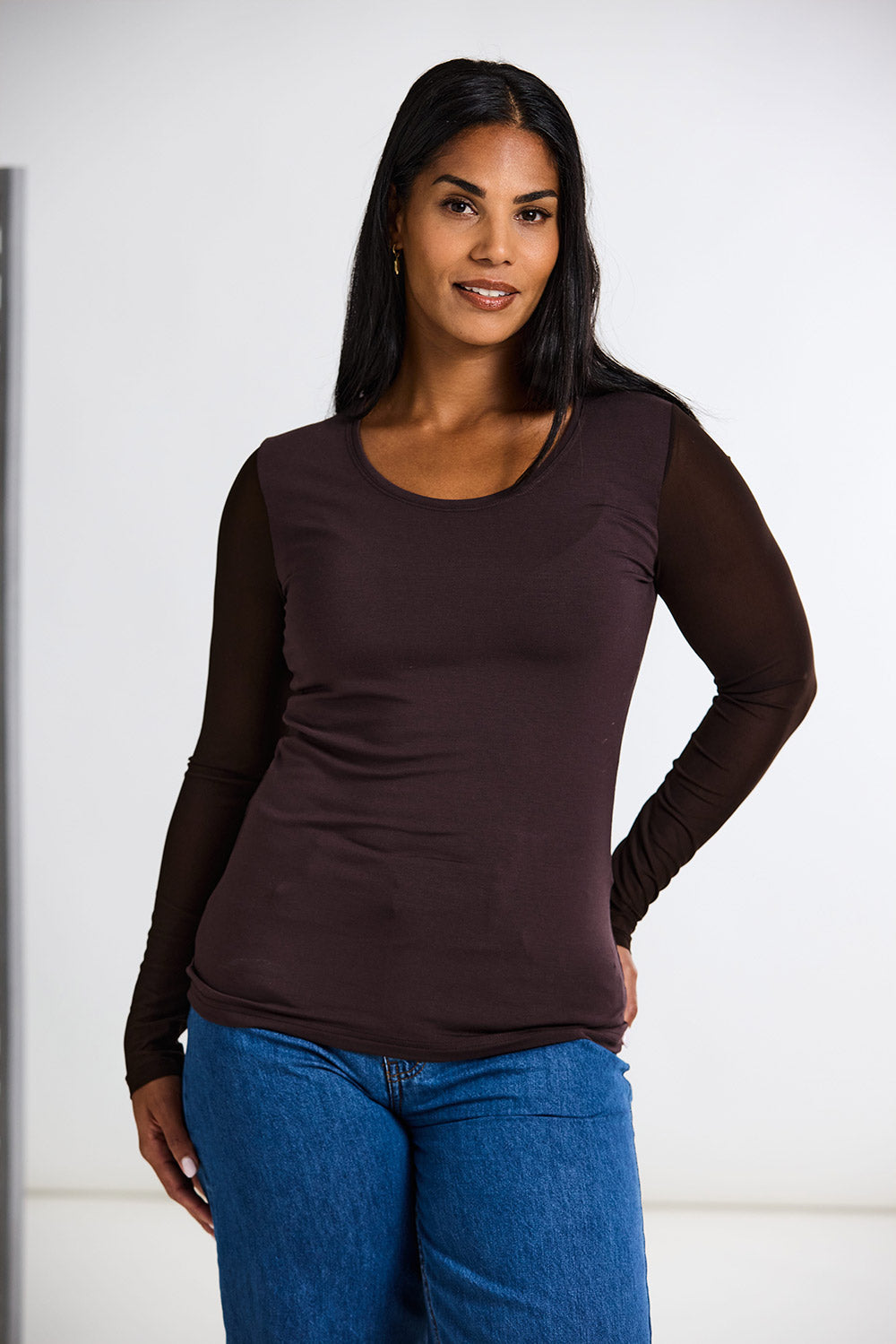 Peruzzi Mesh Sleeve Top
