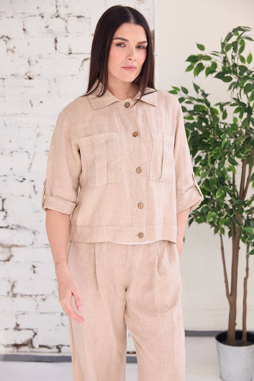 ART Cropped Button Through Jacket