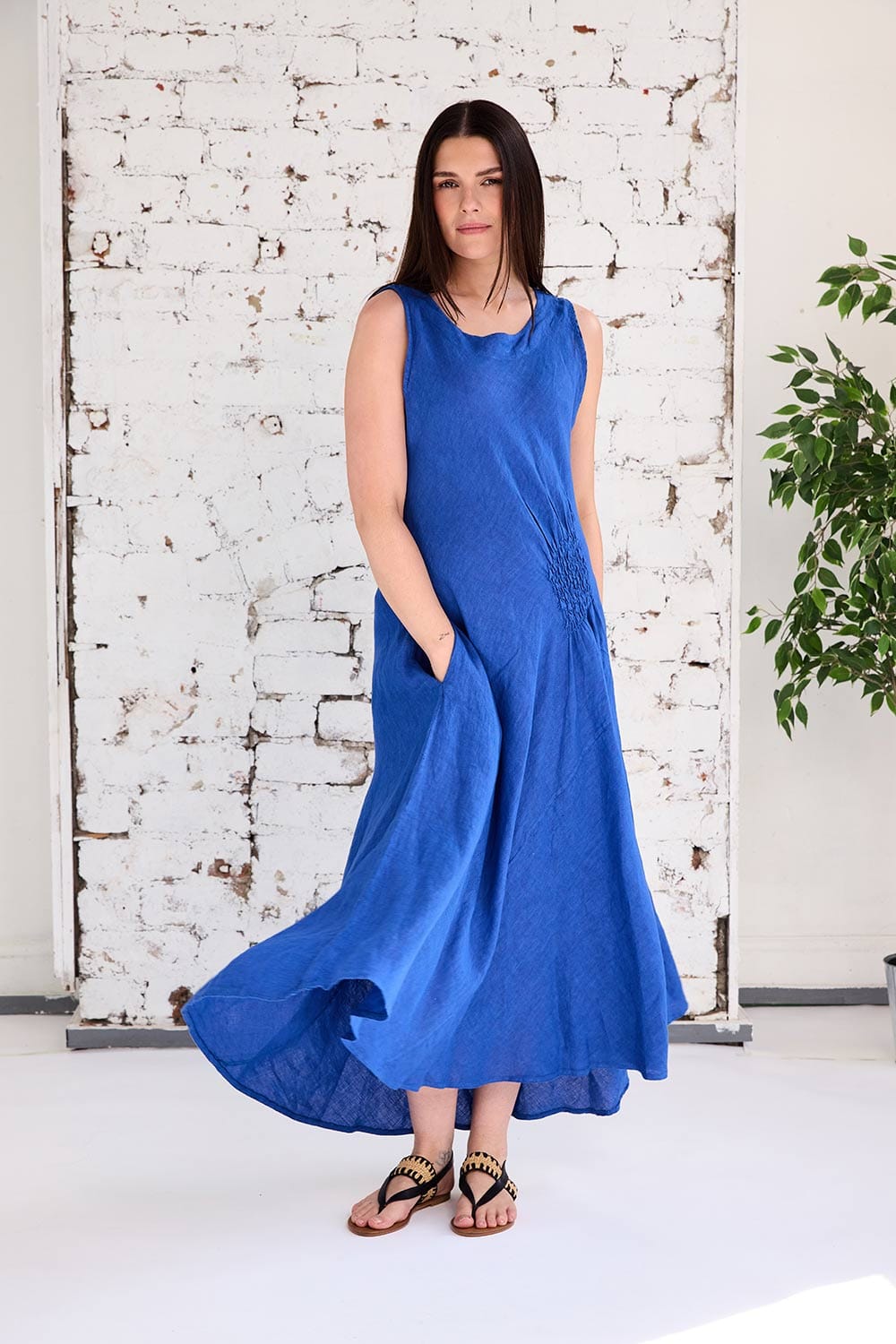 ART Side Ruche Swing Dress