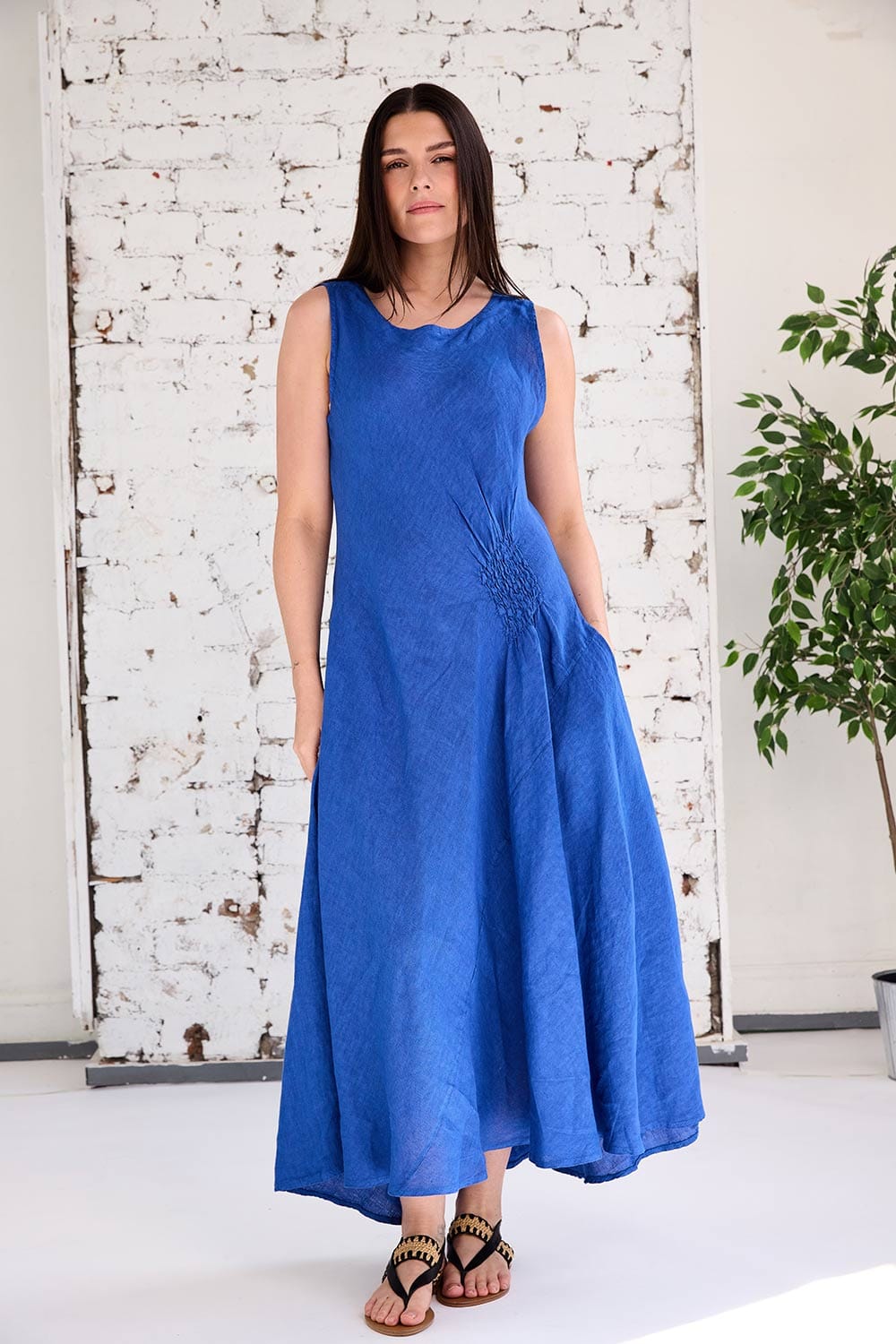 ART Side Ruche Swing Dress