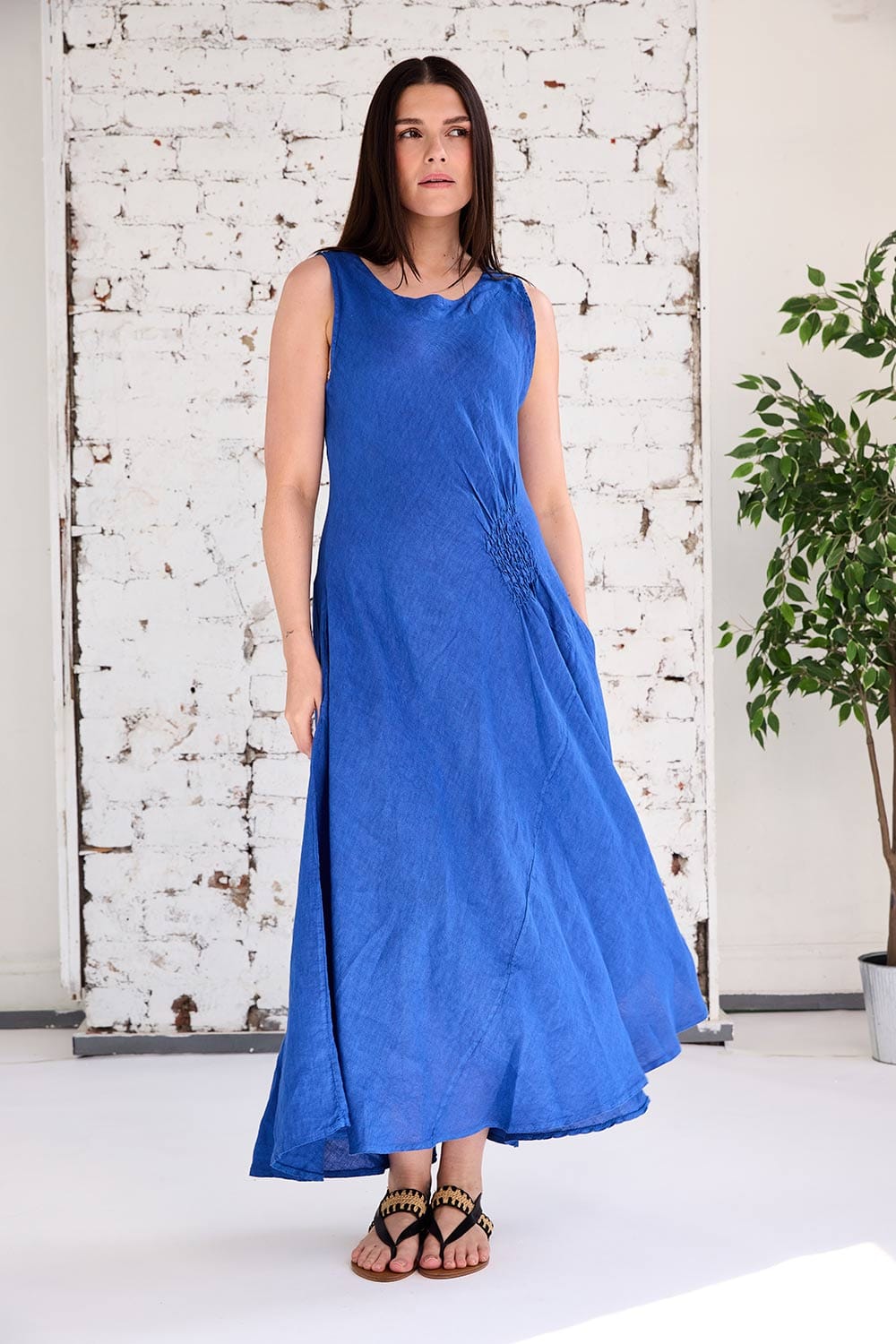 ART Side Ruche Swing Dress