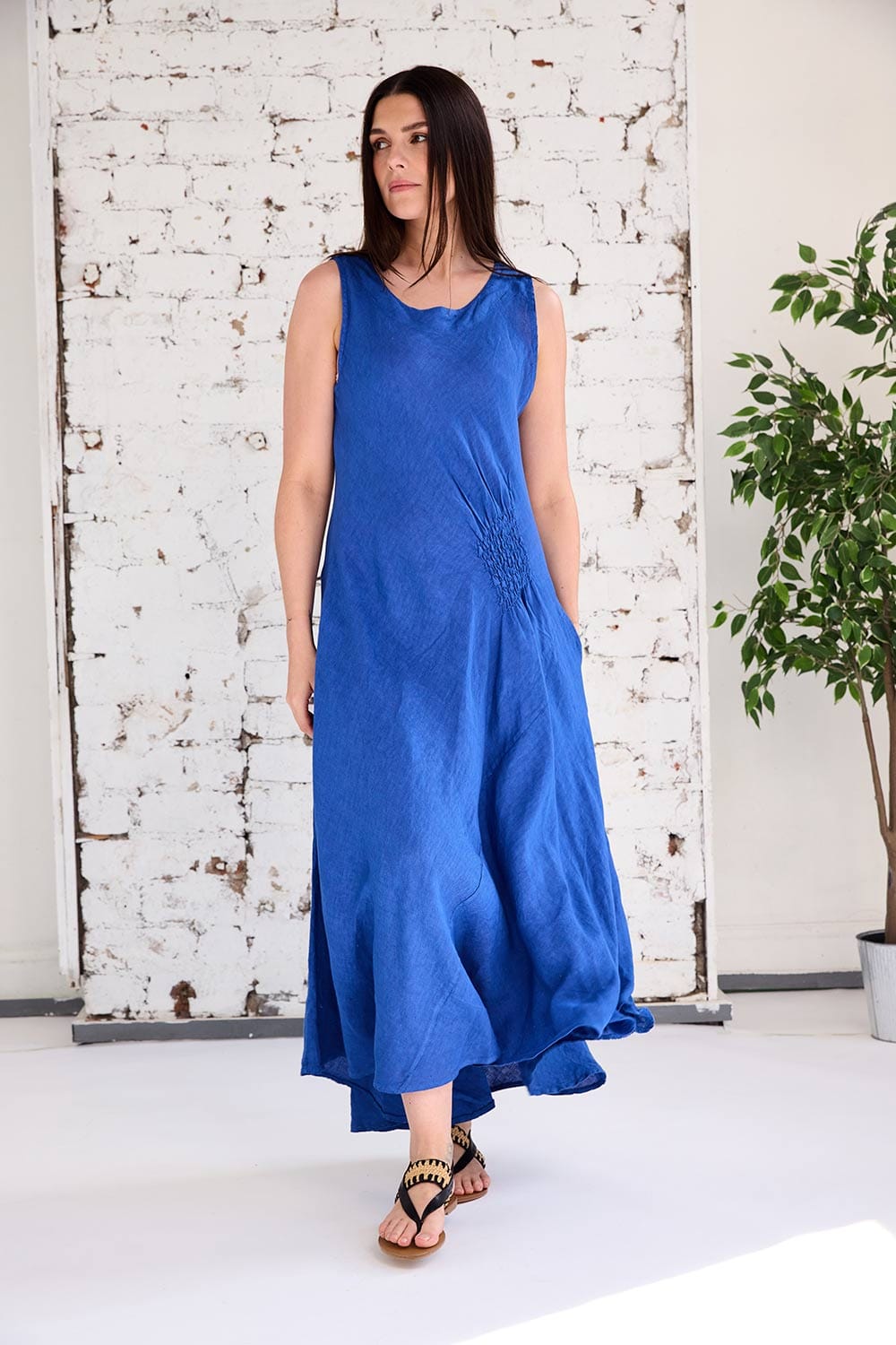 ART Side Ruche Swing Dress