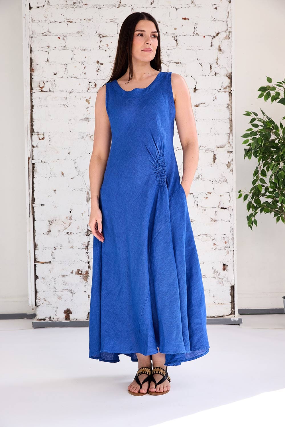 ART Side Ruche Swing Dress