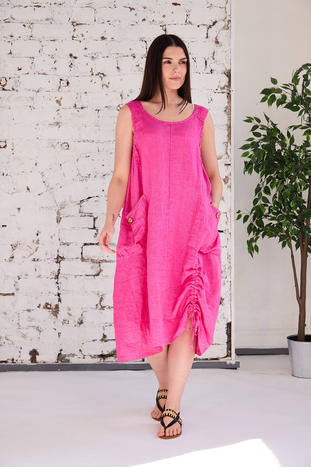 ART Ruched-Hem Dress