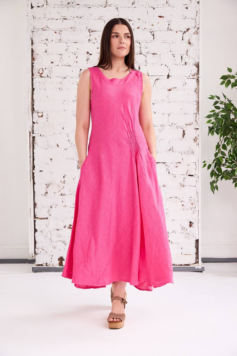 ART Side Ruche Swing Dress