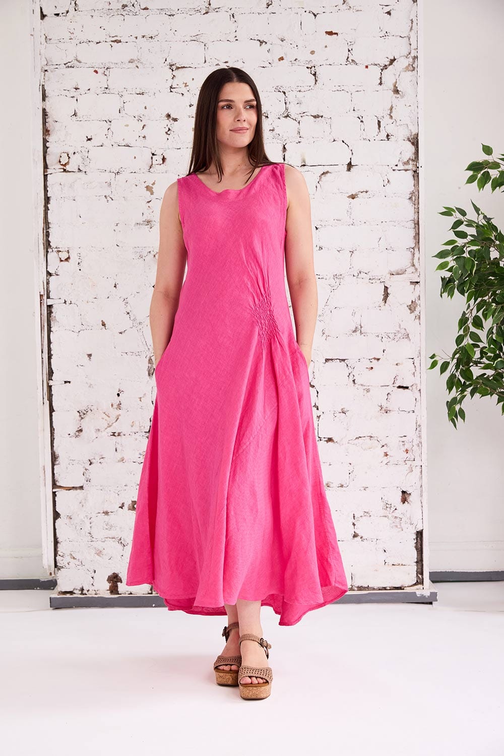 ART Side Ruche Swing Dress