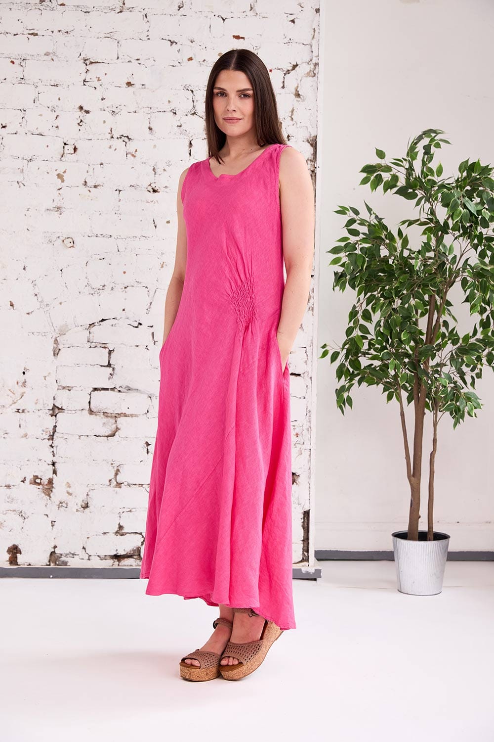 ART Side Ruche Swing Dress