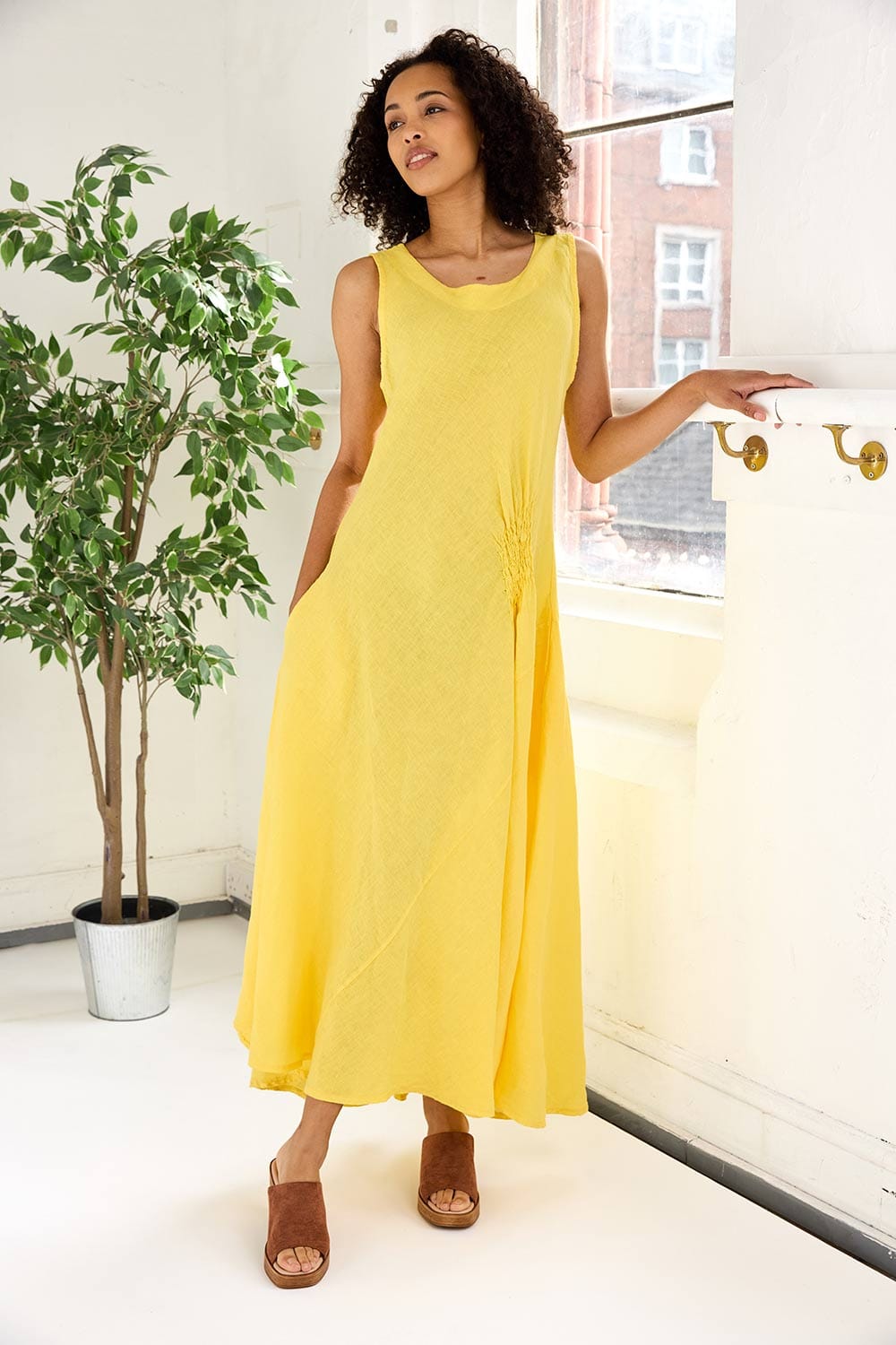 ART Side Ruche Swing Dress