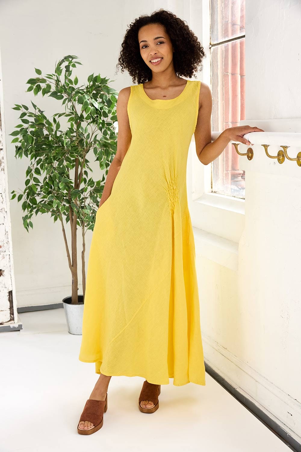 ART Side Ruche Swing Dress