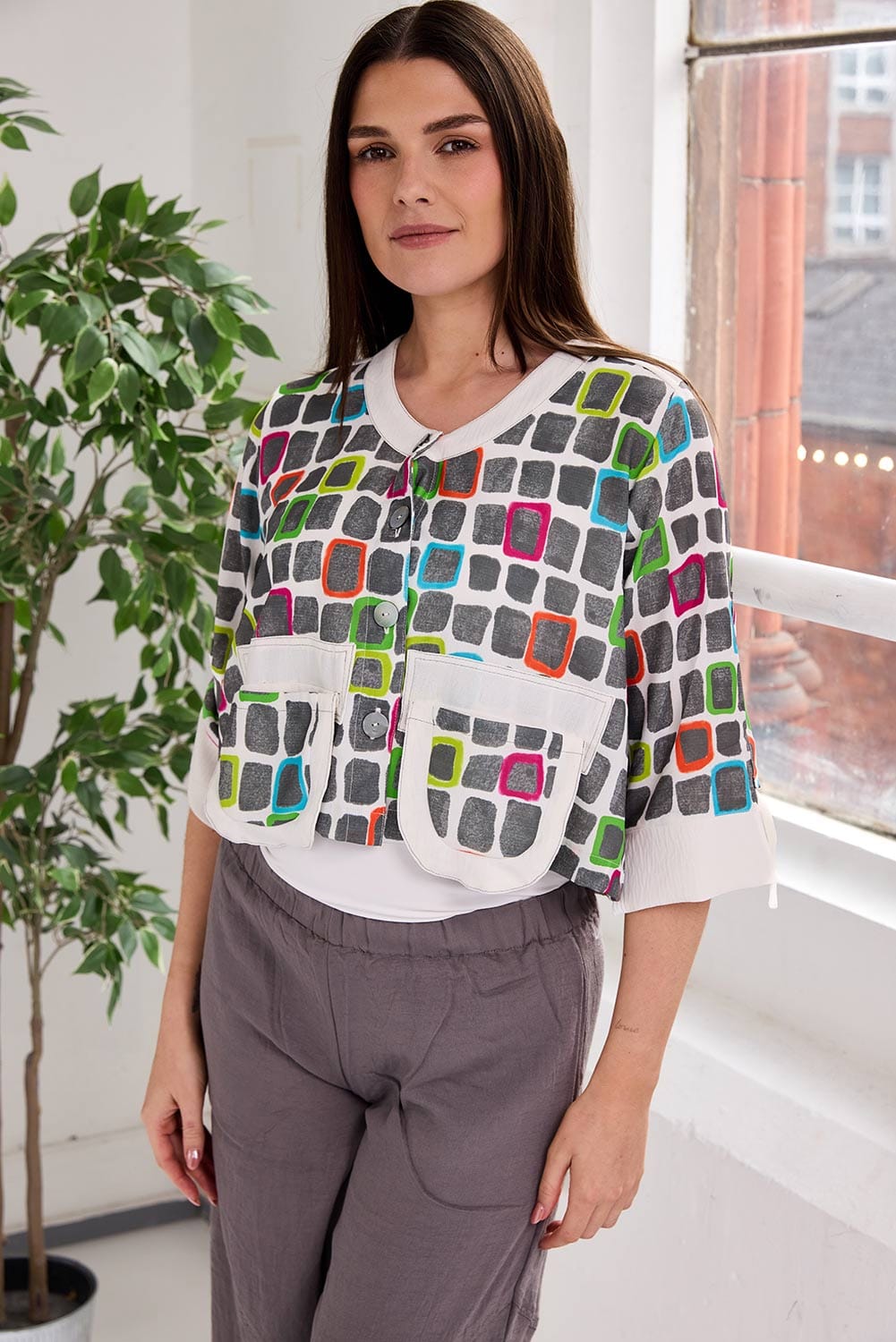 Tara Vao Square Print Jacket