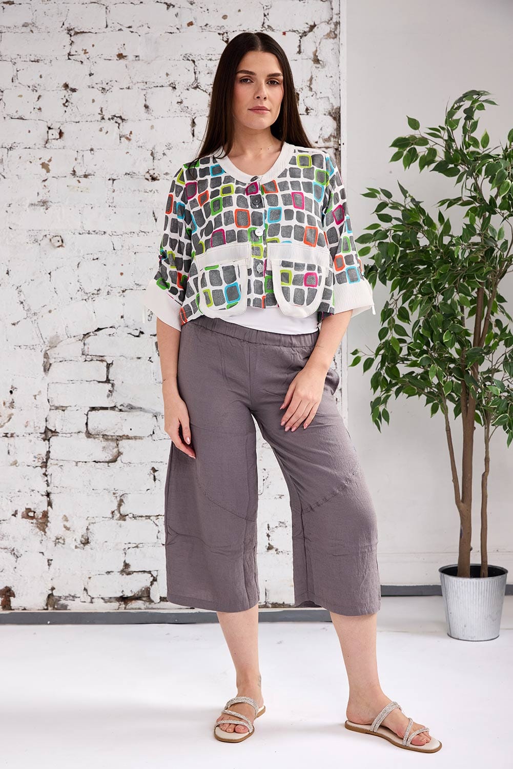 Tara Vao Square Print Jacket