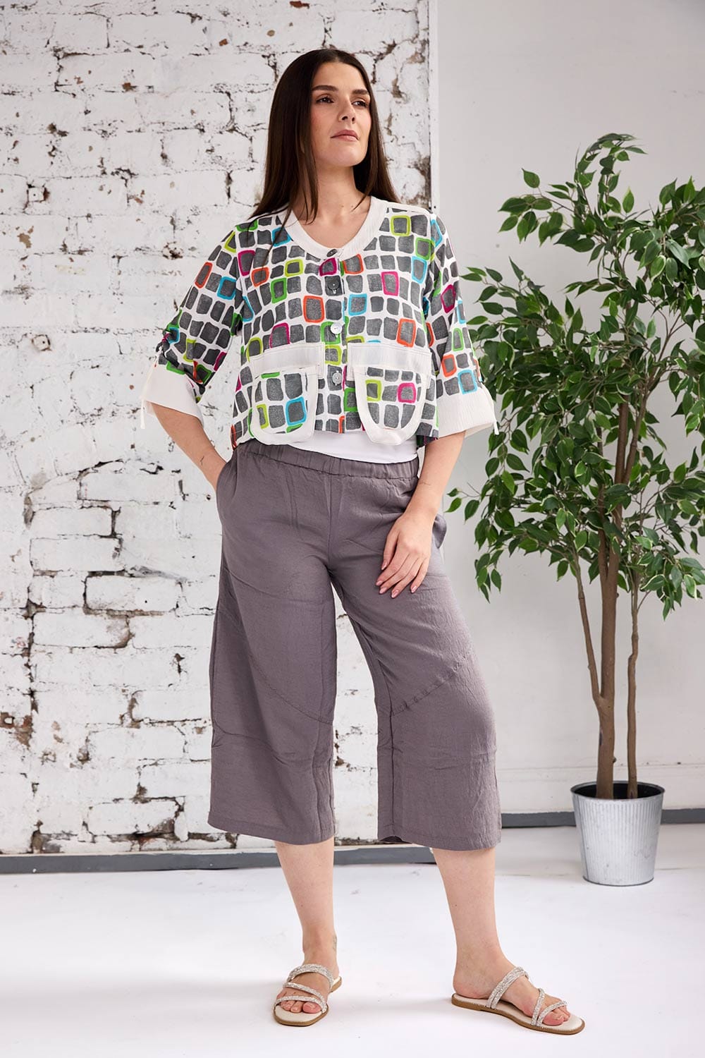 Tara Vao Square Print Jacket