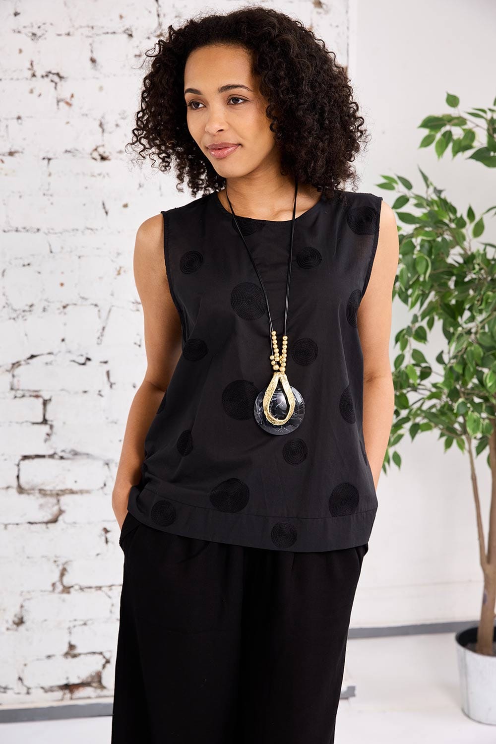 PERUZZI Circle Stitch Top