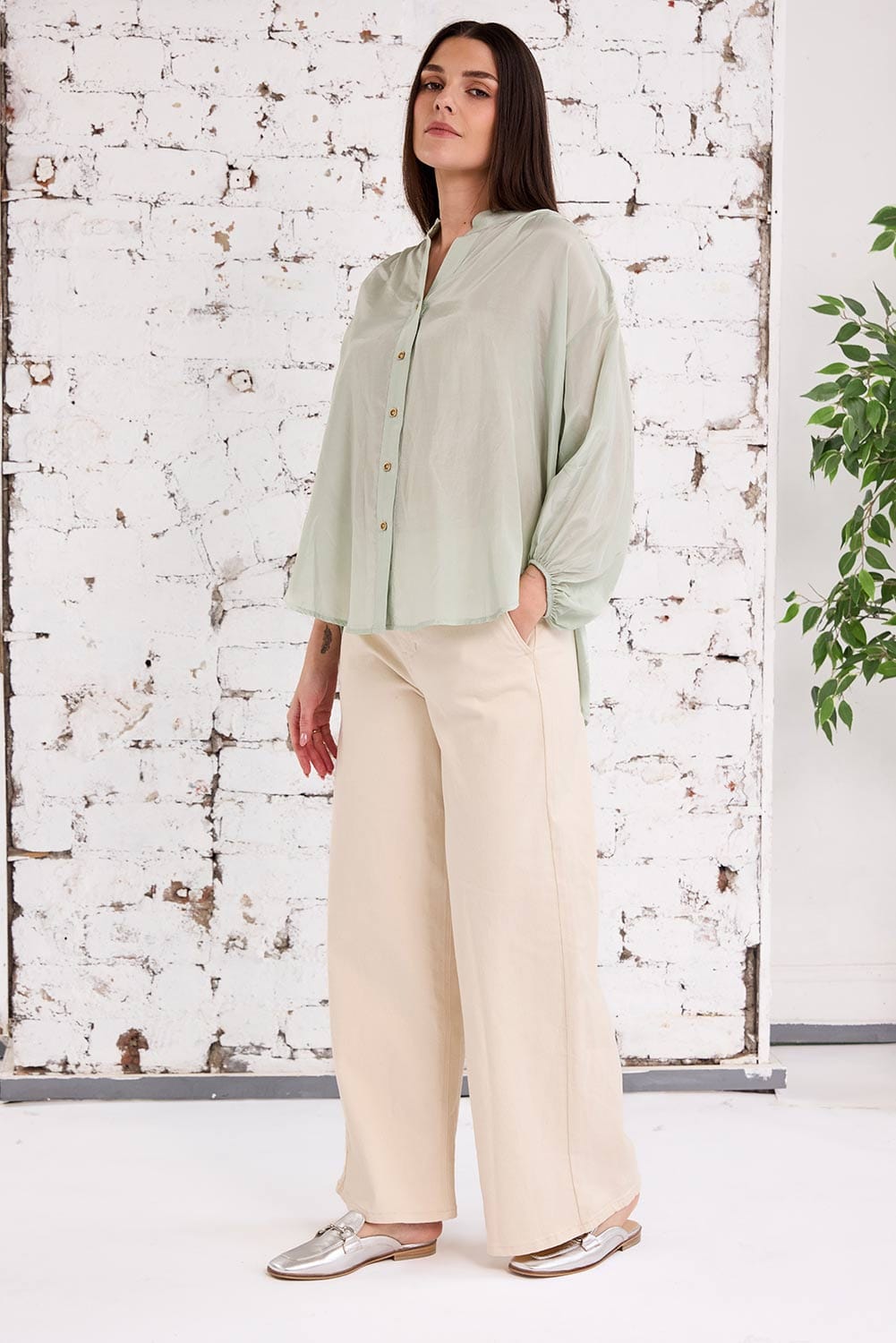 CREAM Twill Trouser