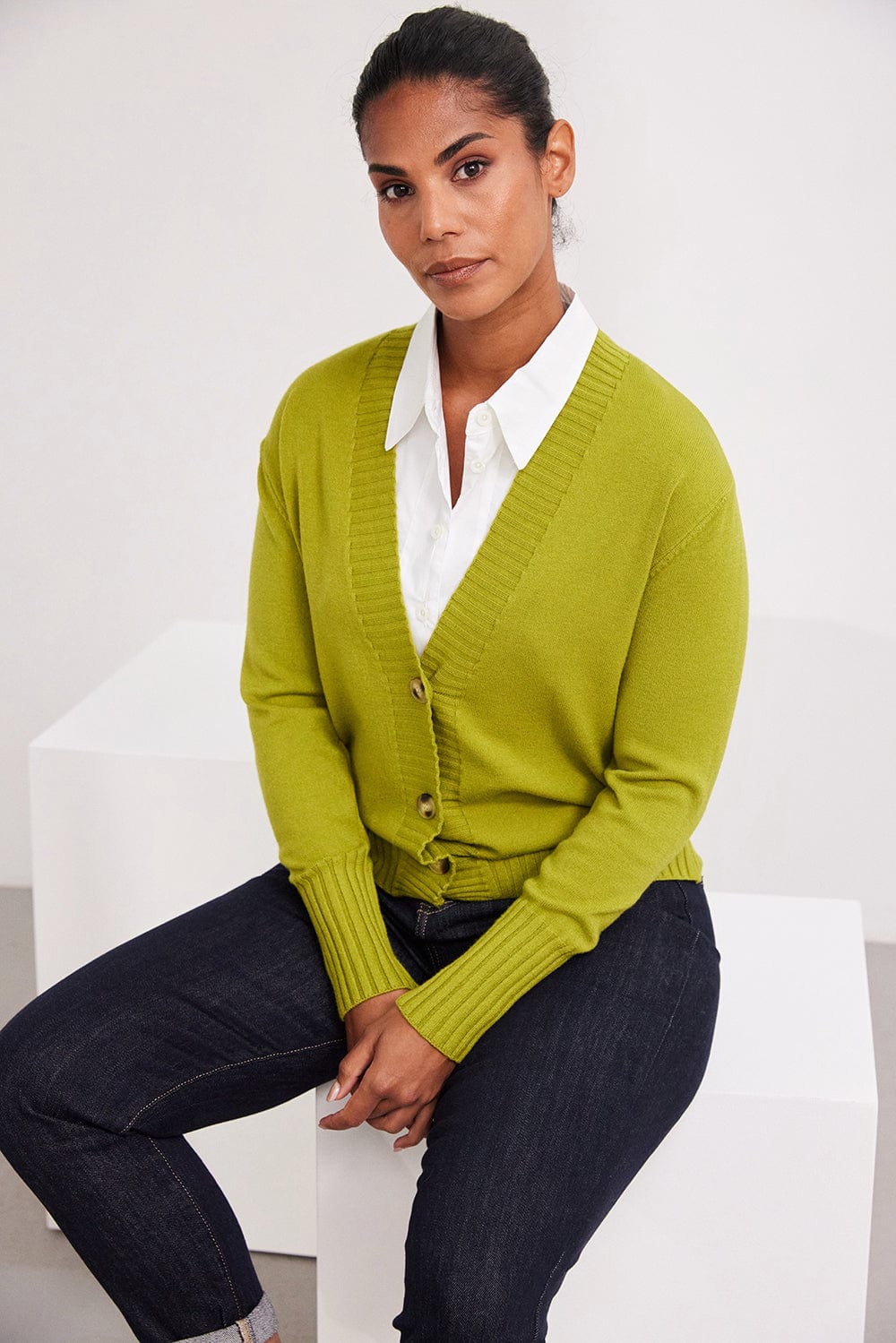 three button cardigan