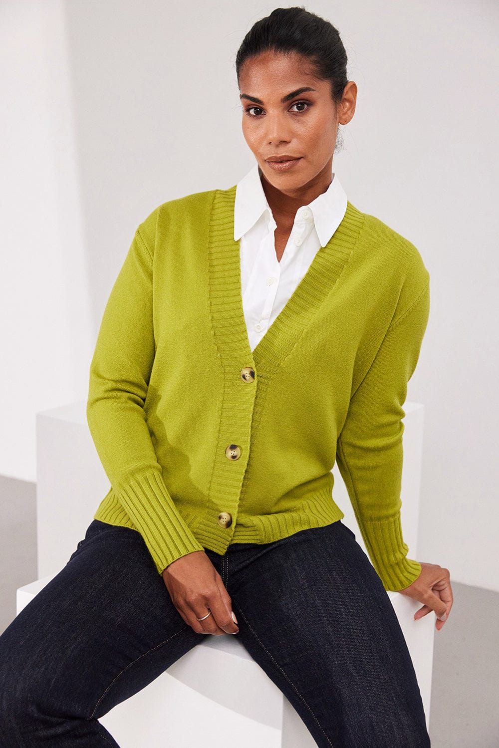 three button cardigan