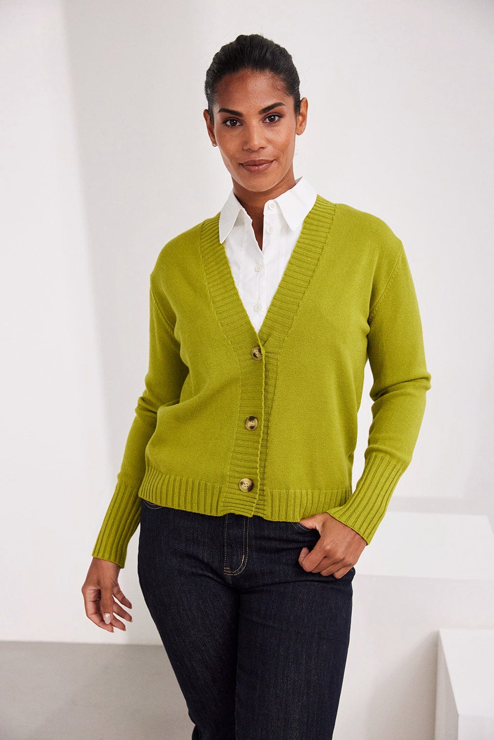 three button cardigan