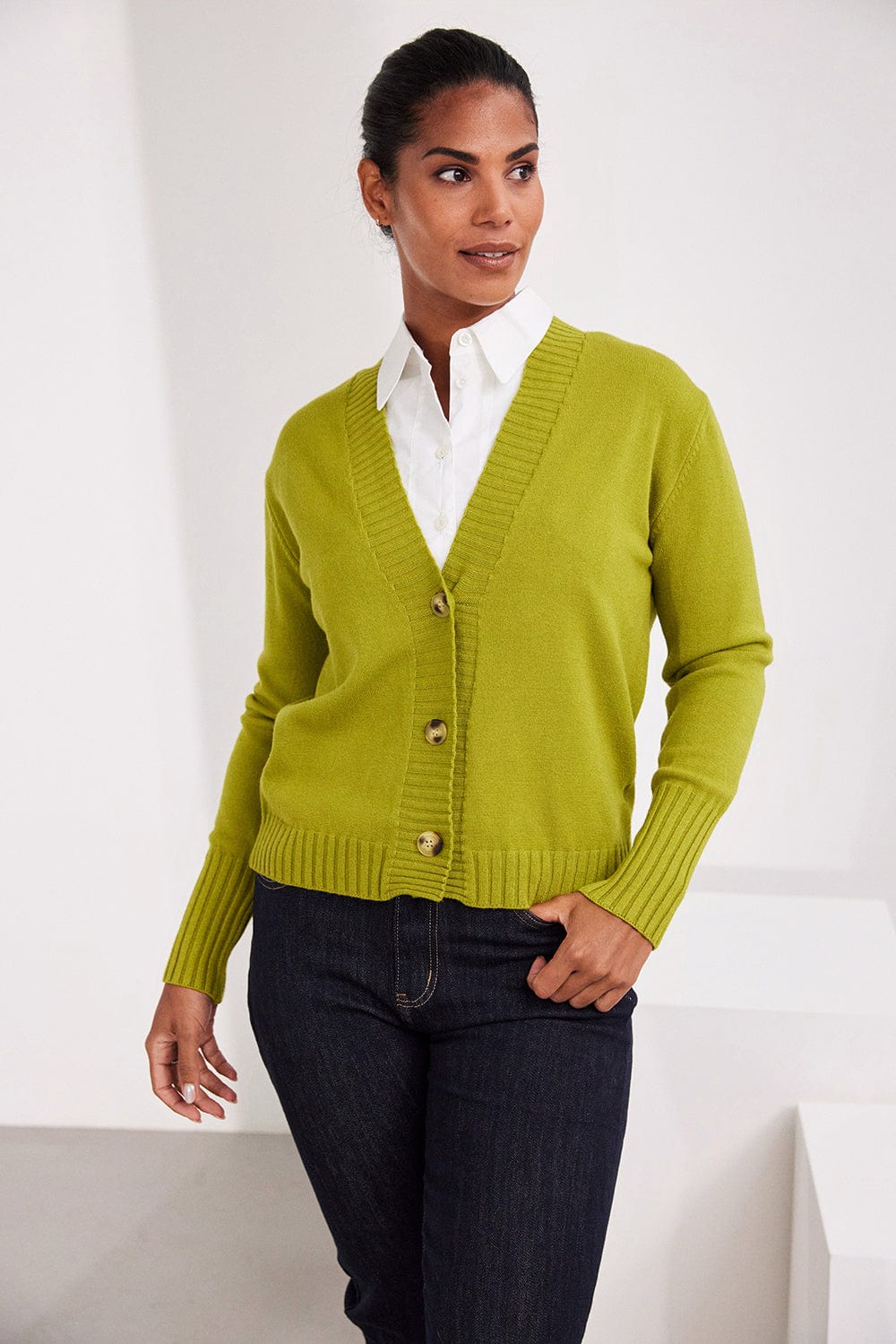 three button cardigan