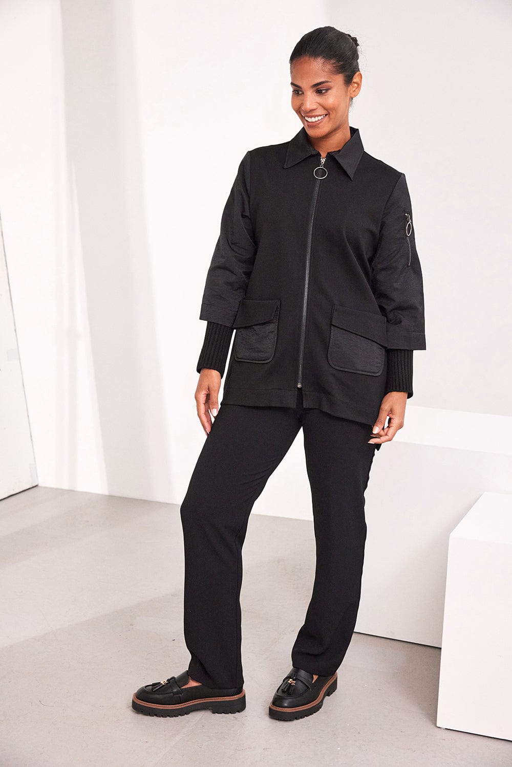 ORA Knit Detail Jacket