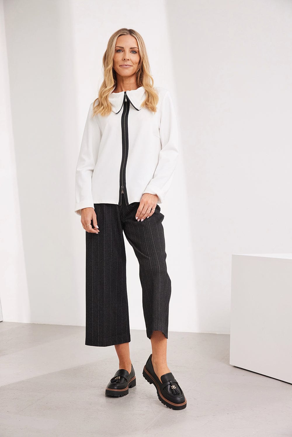 PERUZZI Zip Front Cowl Top