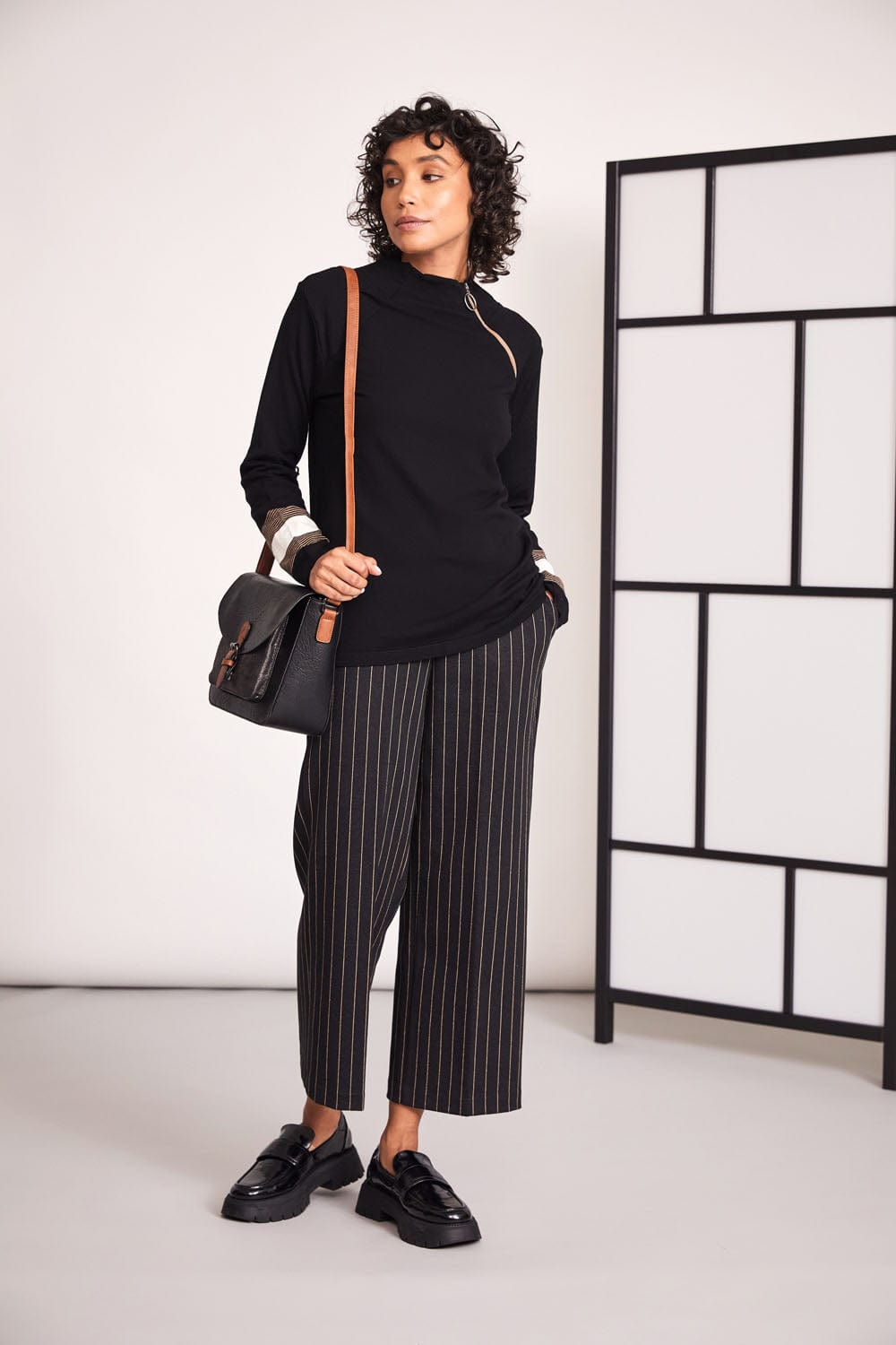 PERUZZI Crop Stripe Trouser