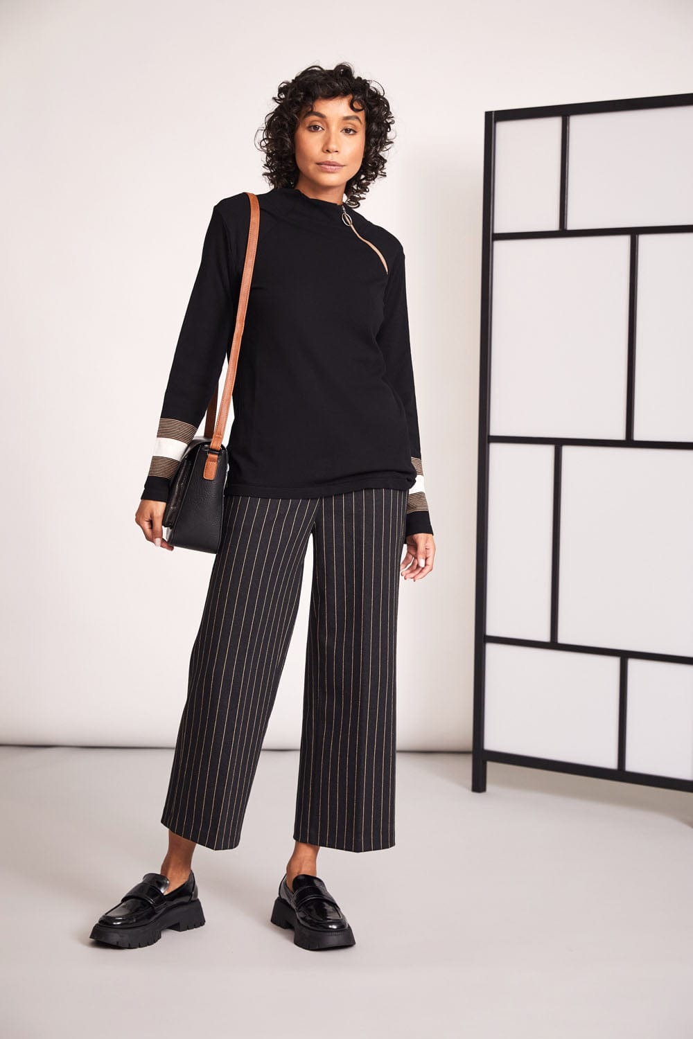 PERUZZI Crop Stripe Trouser