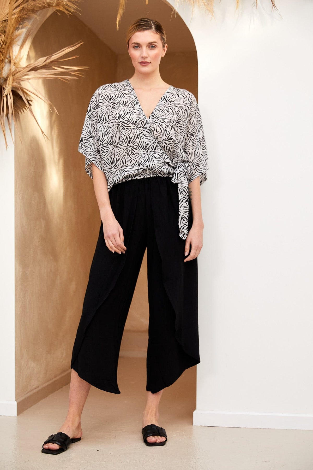 Tara Vao Print Wrap Top