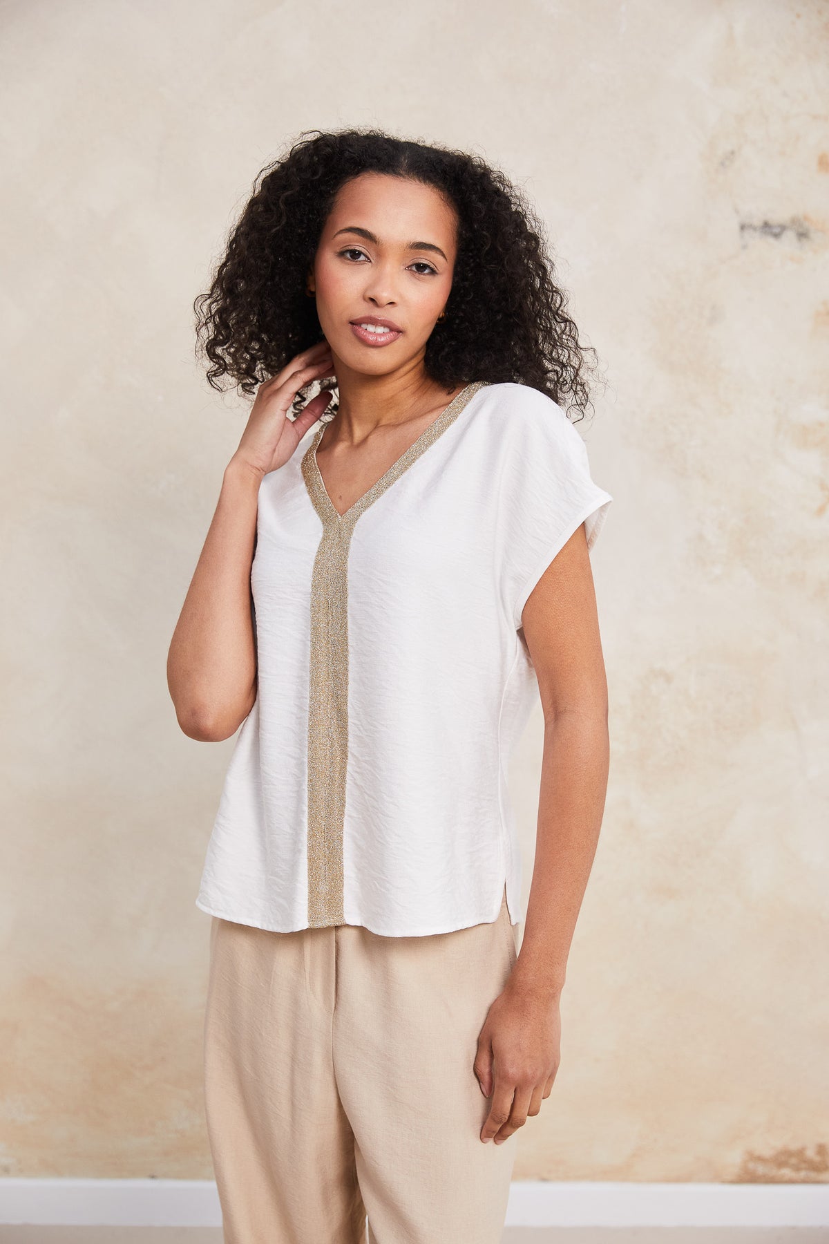 PERUZZI Metallic Trim Top