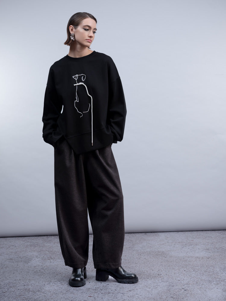 HAKKO Dog Print Sweater