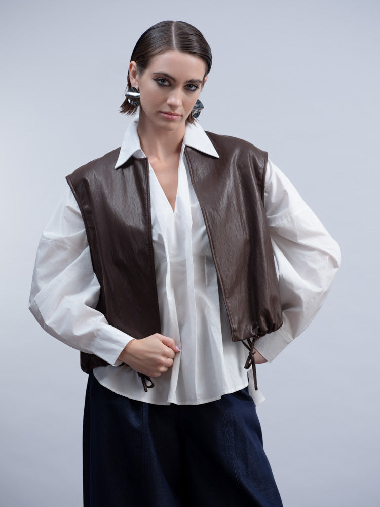 HAKKO Pleather Waistcoat