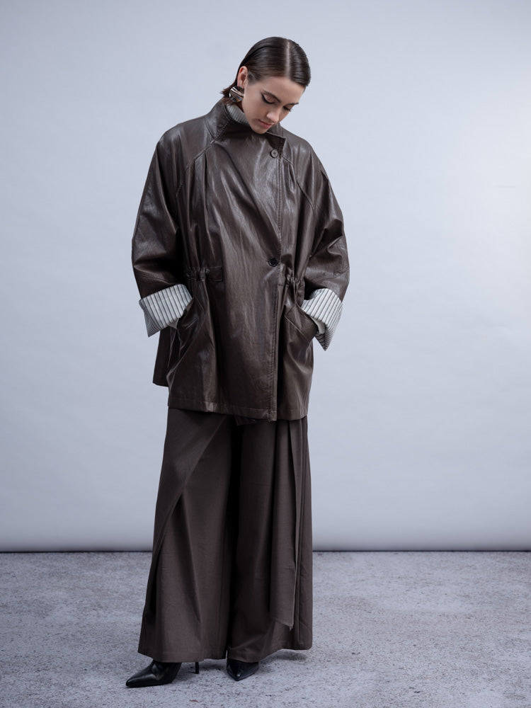 HAKKO Toggle Pleather Jacket