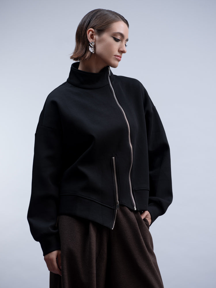 HAKKO Asymmetrical Zip Jacket