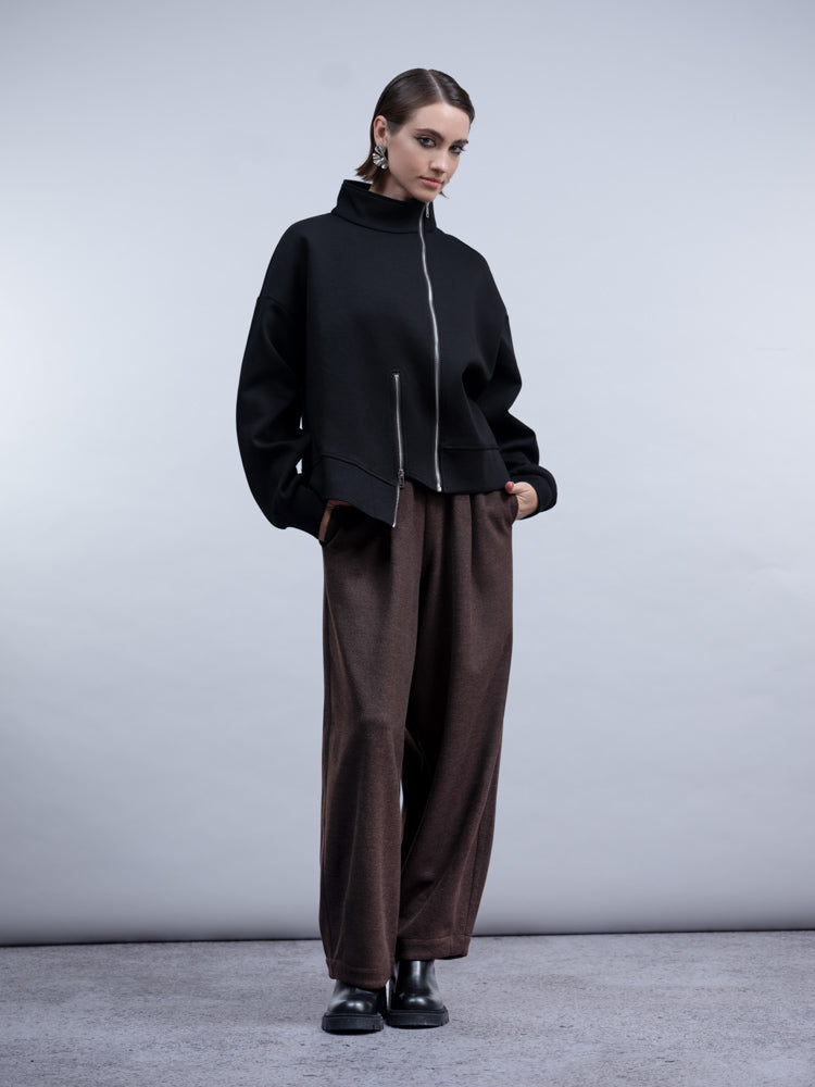 HAKKO Asymmetrical Zip Jacket