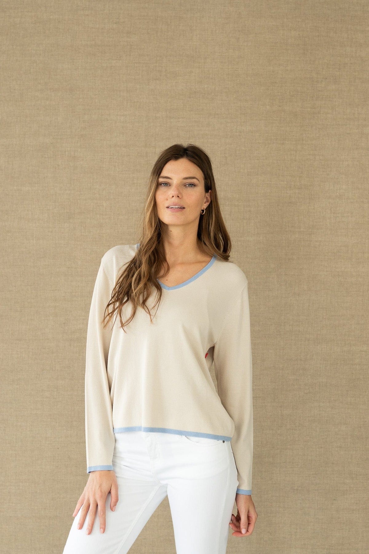 HONGO Contrast Trim Knit