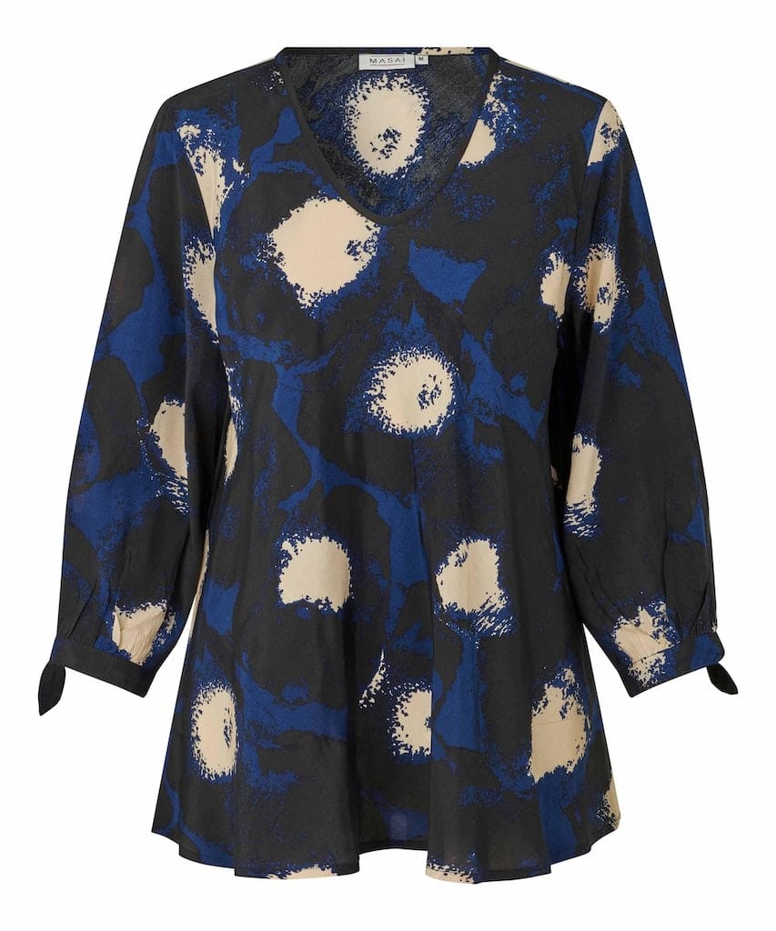 Masai Print Tie Sleeve Blouse