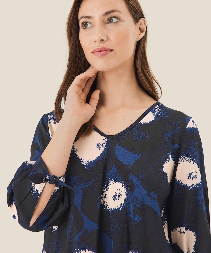 Masai Print Tie Sleeve Blouse