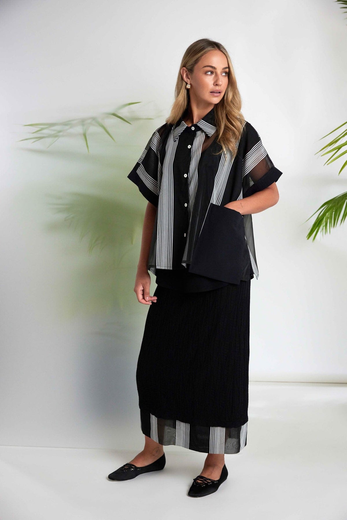 NAYA Sheer Trim Skirt