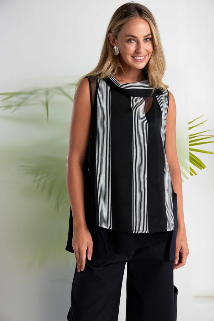 NAYA Sheer Stripe Top