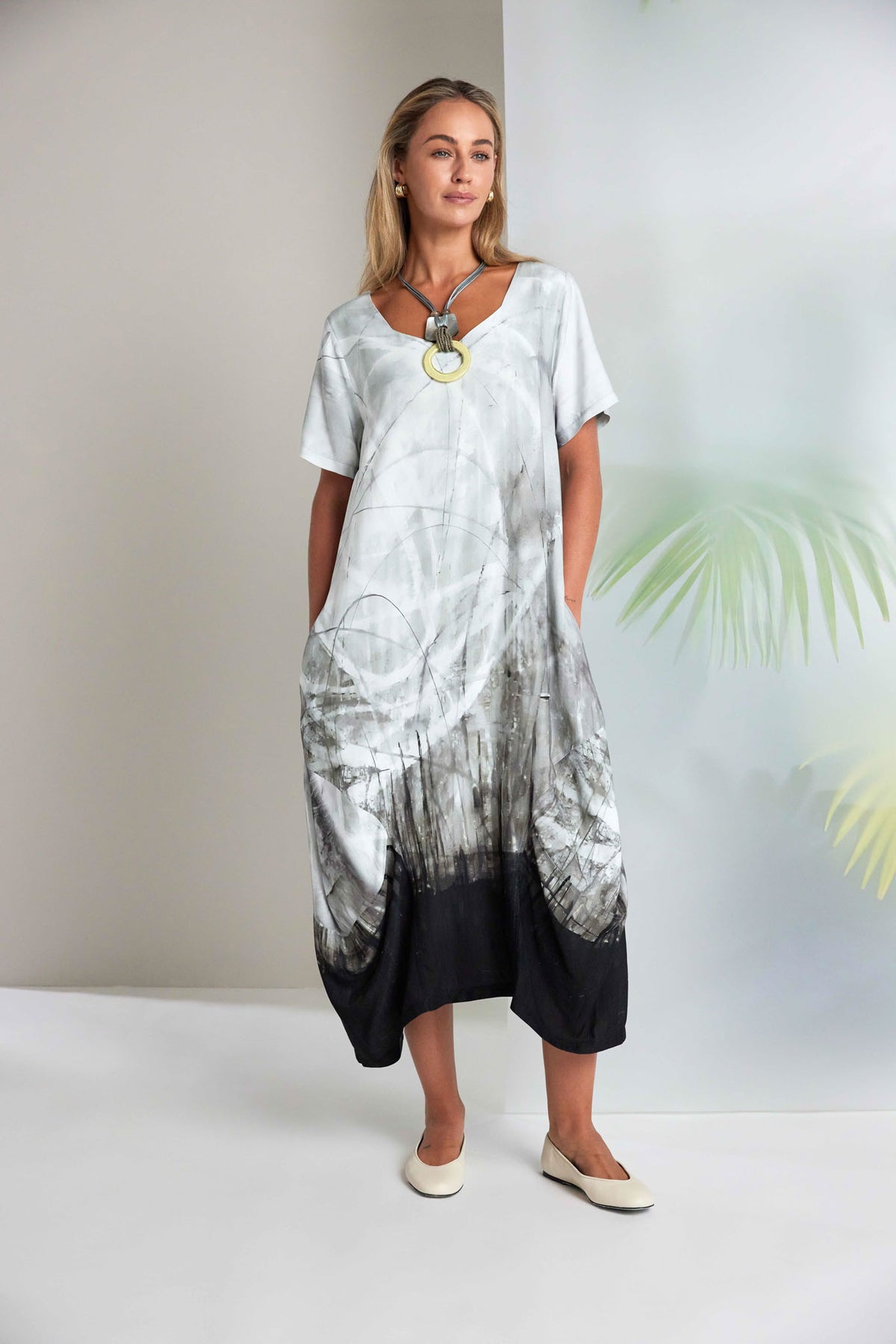 NAYA Stroke Print Dress