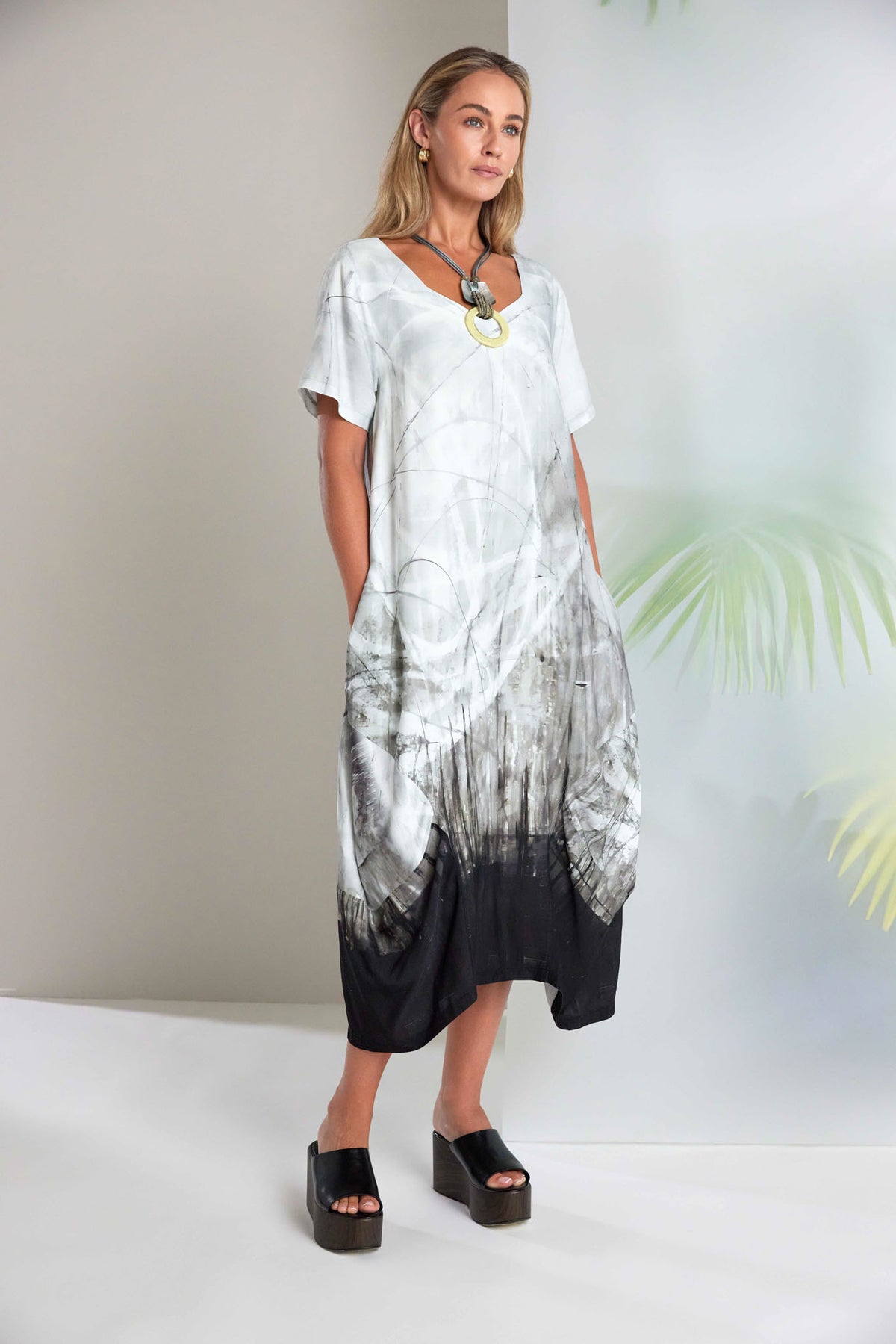 NAYA Stroke Print Dress