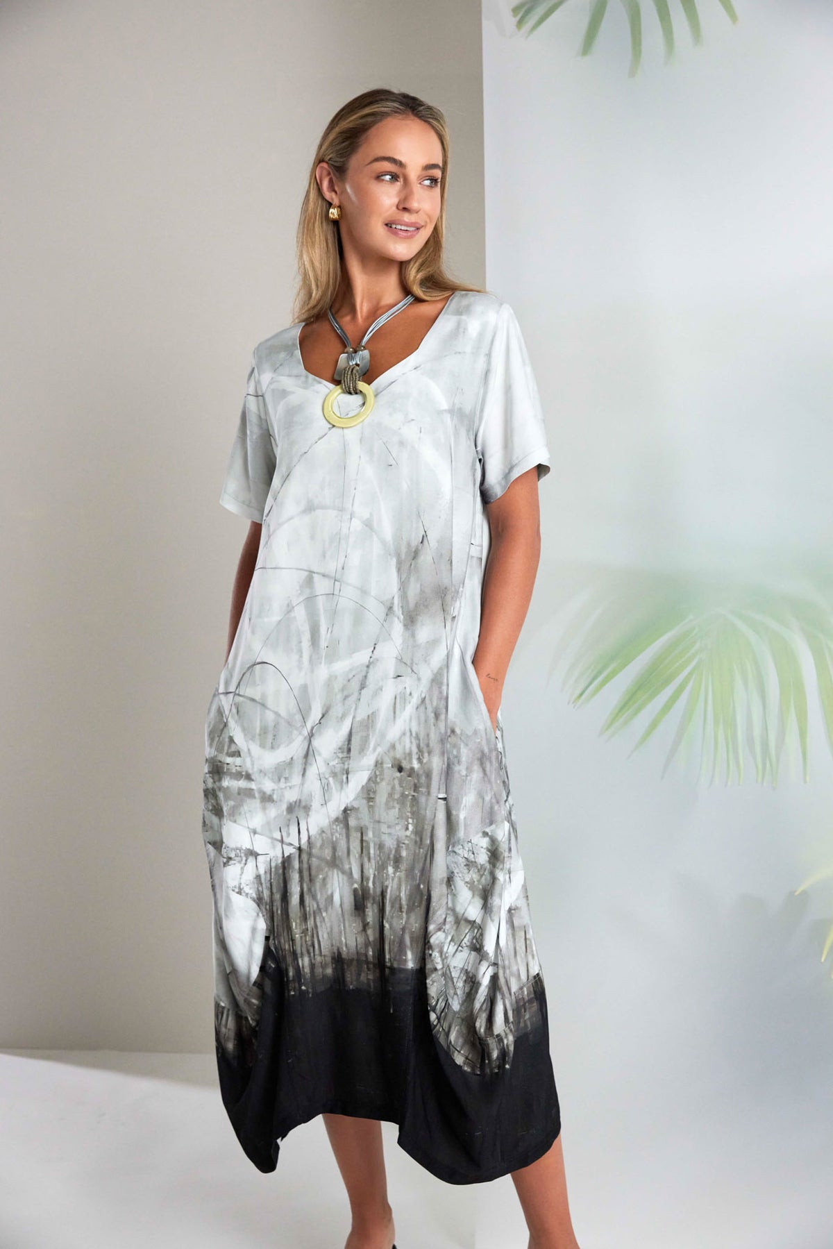 NAYA Stroke Print Dress