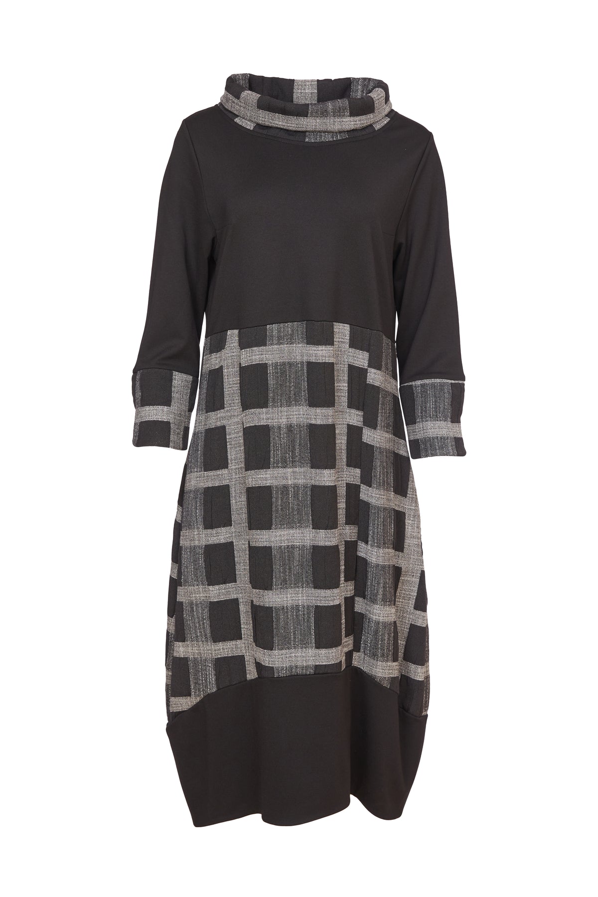 NAYA Check Cowl Neck Dress