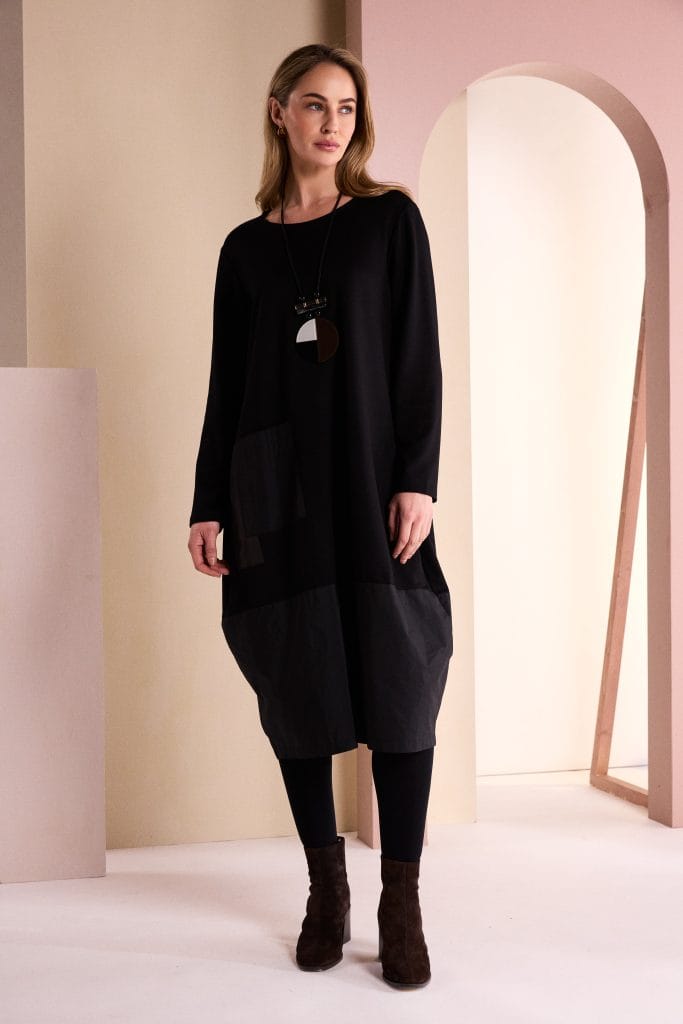 NAYA Patch Dress With Snood